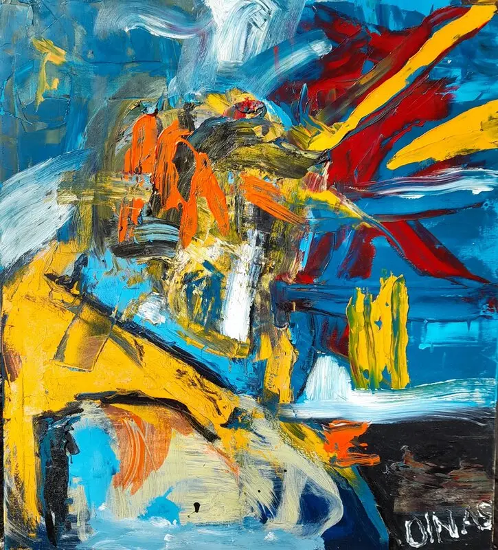 Akrylmålning Blek kung av Mikael Oinas