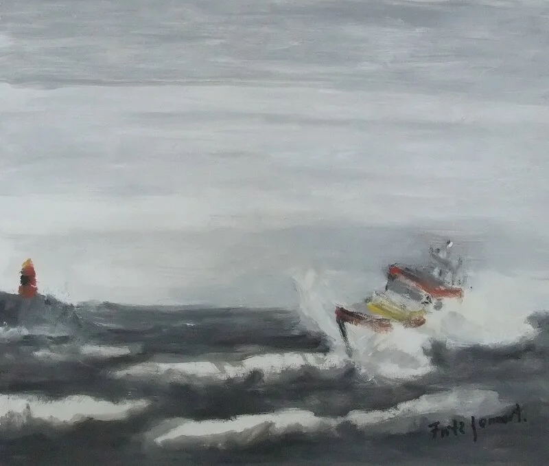 Oljemålning Kuling 2>13 m/s av Fritz Lennart Andersson