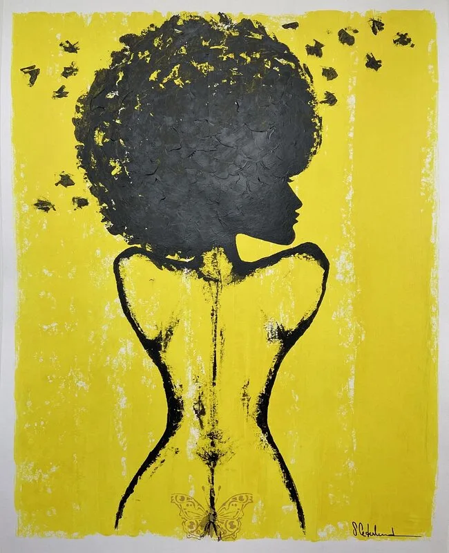 Akrylmålning B u t t erfly av Susanne Cederlund