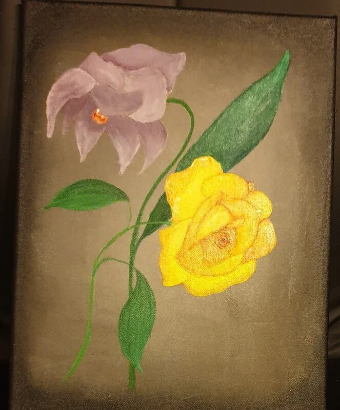 Akrylmålning Blommor av Veronica Ljungberg