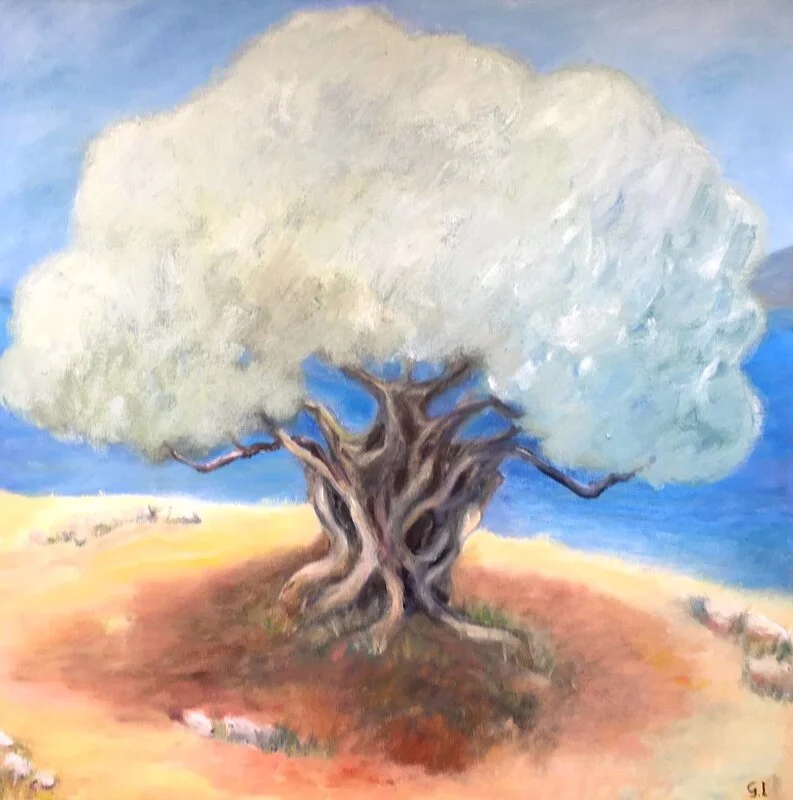 Oljemålning Oliva femina aeterna I av Gunilla Iversen