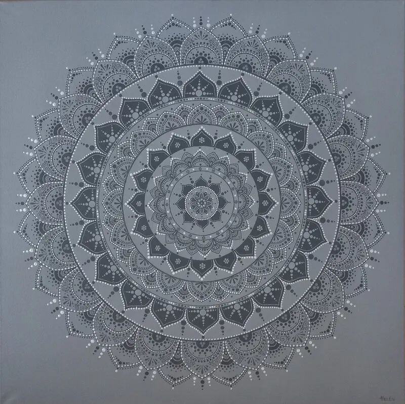 Akrylmålning Soul power , Mandala av Helén Willryd