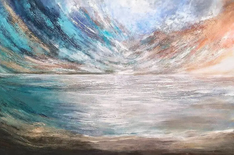 Akrylmålning Amorgos I av Alexandra Petropoulou