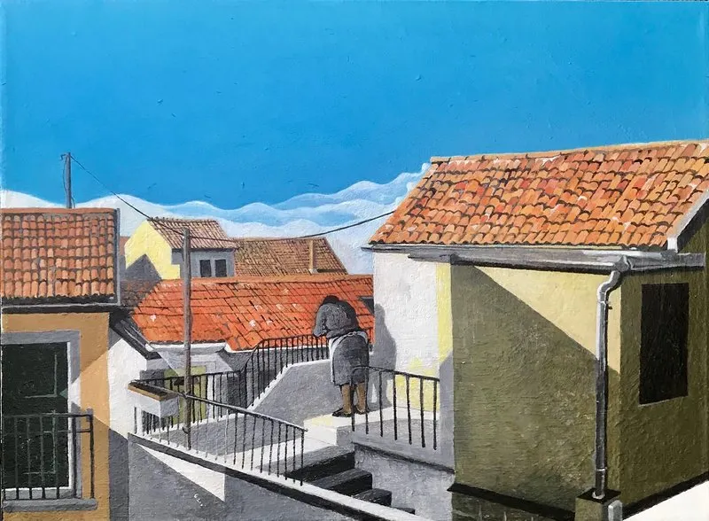 Akrylmålning Split, Kroatien av Börje Ahlström