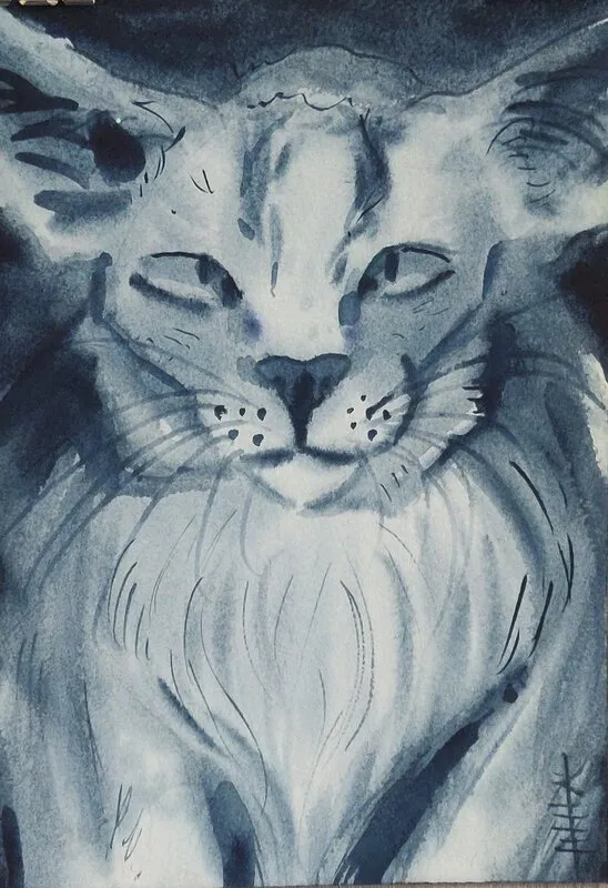 Akvarell Growl av Matilda Andersson