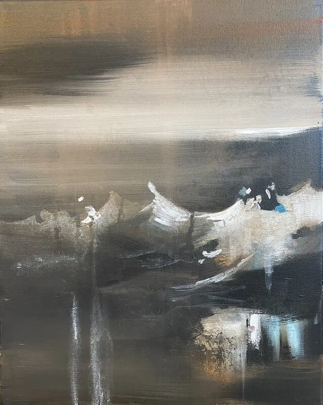 Akrylmålning Hav av Linda Lundin