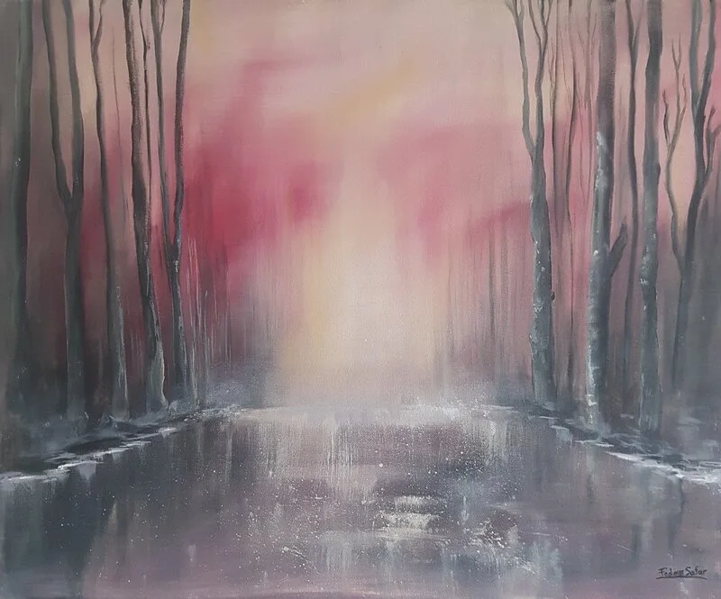 Akrylmålning Dimman av Jessica Heinemann (fd Safar)