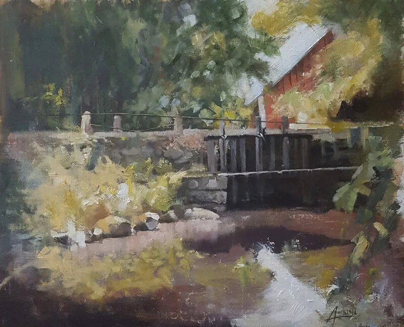 Oljemålning Bergkvara Småland av Anders Olsson