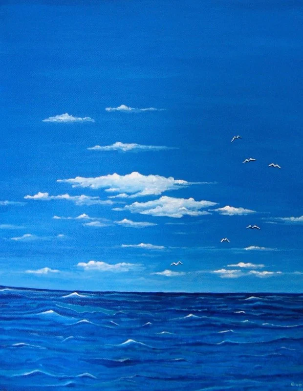 Akrylmålning Calm Sea av Eve Okin