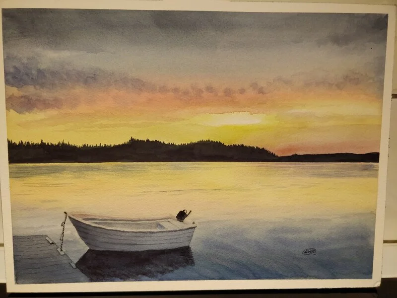 Akvarell The sunset. av Wei Hing Rosenkvist
