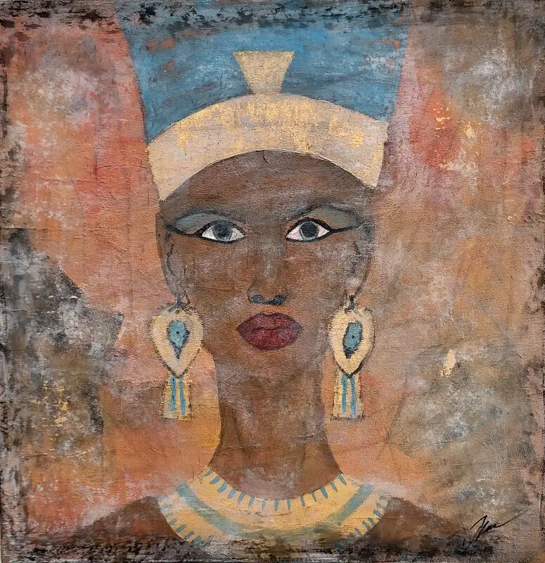 Akrylmålning Nefertiti av Thomas Sundqvist
