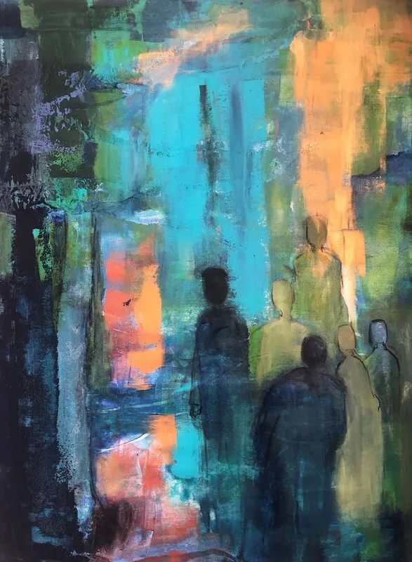 Akrylmålning SÅLD - Skogsäventyr av Anna-Karin Bergius