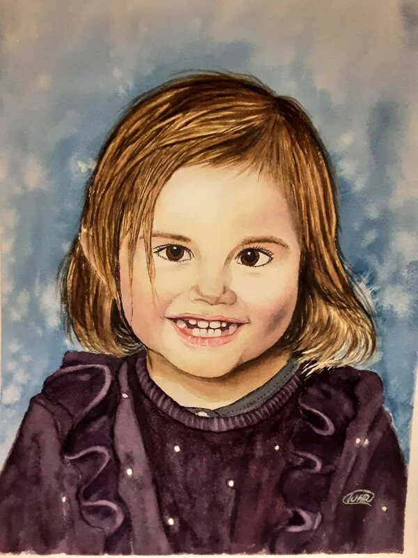 Akvarell En ängels le (reseverad!) av Wei Hing Rosenkvist