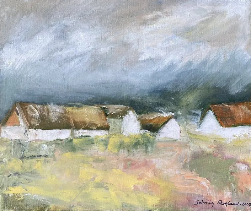 Oljemålning Skånegård av Solveig Skoglund