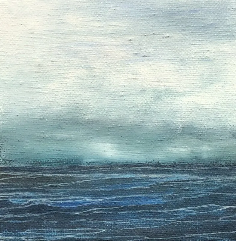 Akrylmålning När Vättern ser ut som  ett oändigt hav av Annette Landin