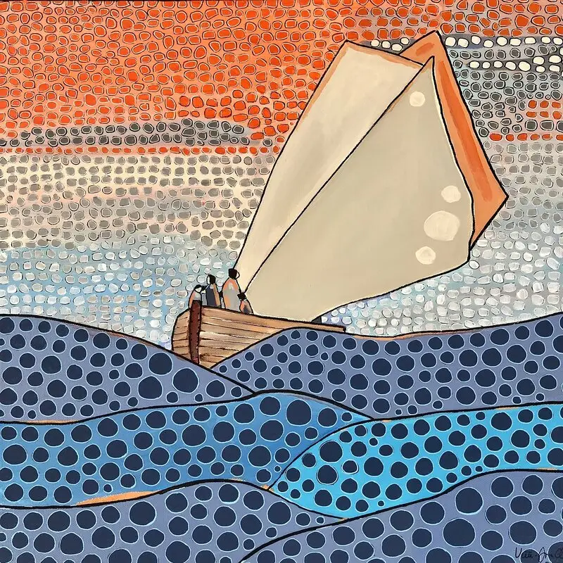 Akrylmålning En annan tid av Vivianne Otsa