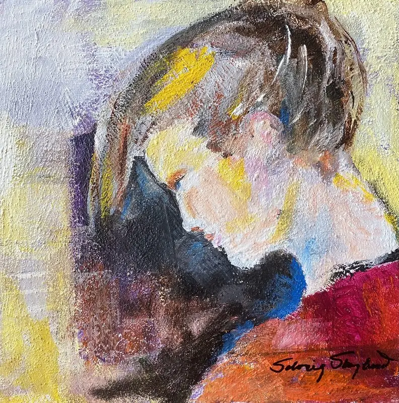 Akrylmålning Flickan av Solveig Skoglund