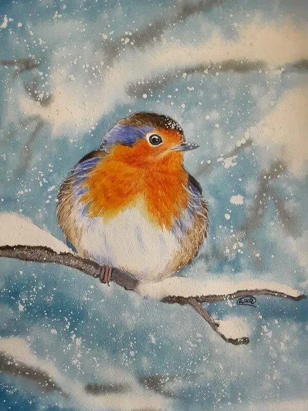 Akvarell First snow av Wei Hing Rosenkvist