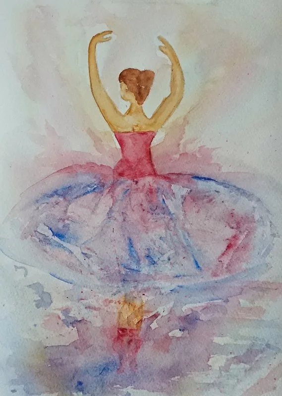 Akvarell Prima ballerina av Amie Norrman Söderman