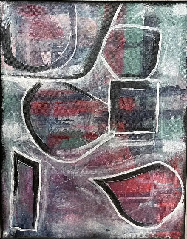 Akrylmålning Irrvägar av Cicci Byström