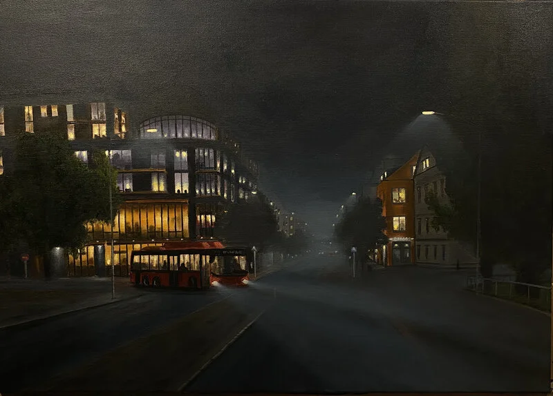 Oljemålning Mitt i city av Robert Stålbro