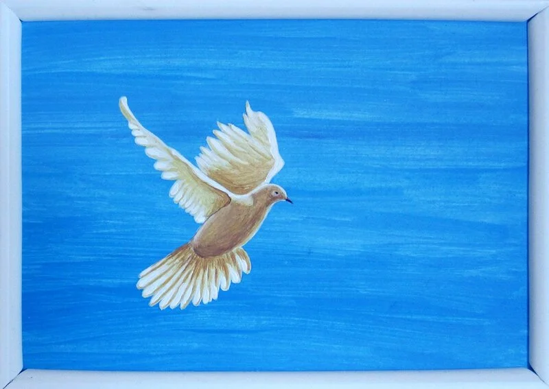 Akrylmålning Duva av Gösta Lindunger