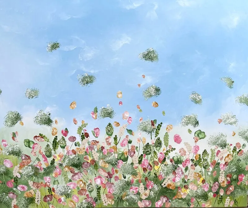 Akrylmålning FLEUR SAUVAGE av Anna Artistockholm Brandt