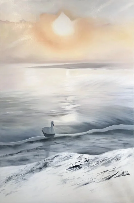 Oljemålning Vinterviken av Sofia Ohlsén