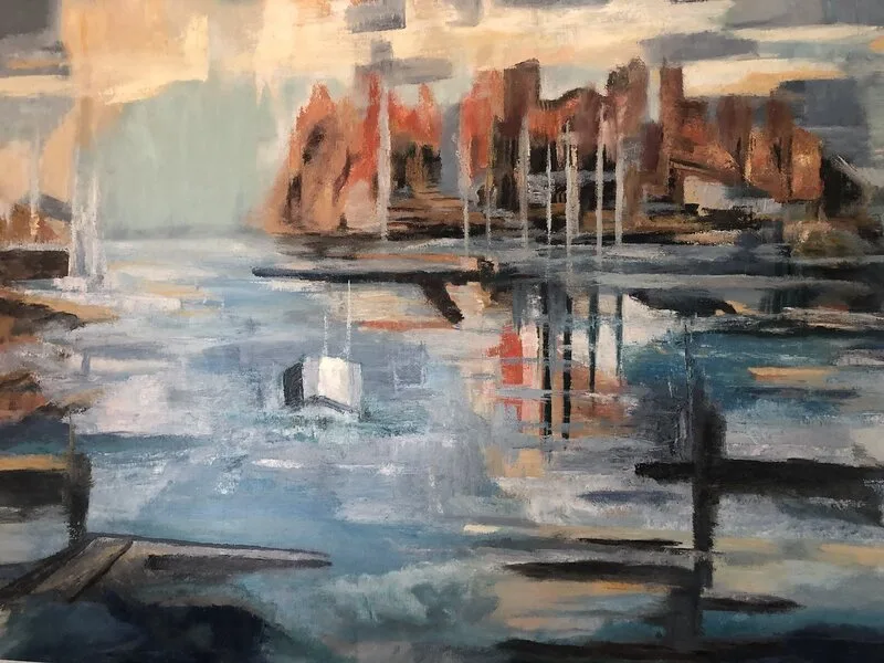 Oljemålning Sandhamn av Frine Echavarry Johnsson