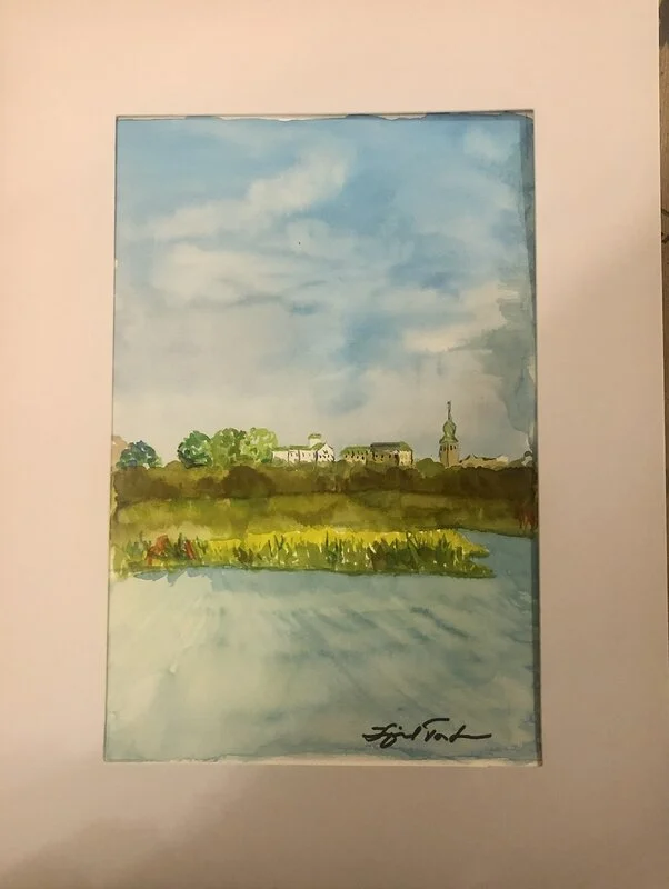 Akvarell Vattenriket av Ingrid Torstensson