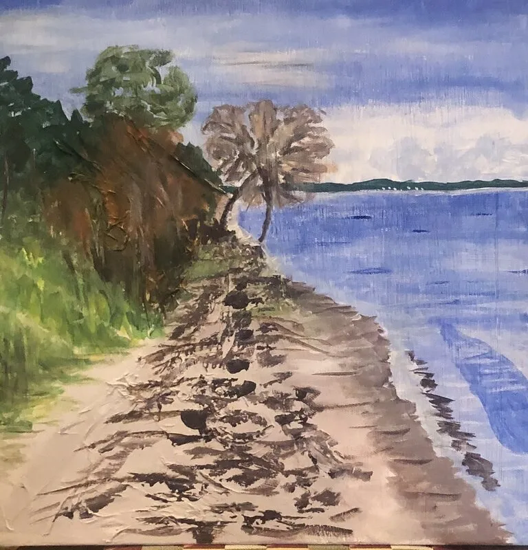 Akrylmålning Täppetstranden av Ingrid Torstensson