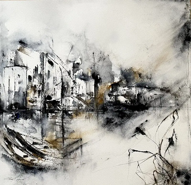 Akvarell The wait in silence av Dana Ingesson