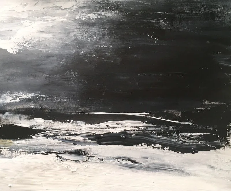 Akrylmålning Svartvit värld av Gunilla Tuvin