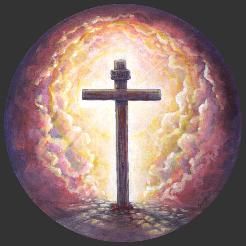 Akrylmålning Talet om korset av Signe Flink