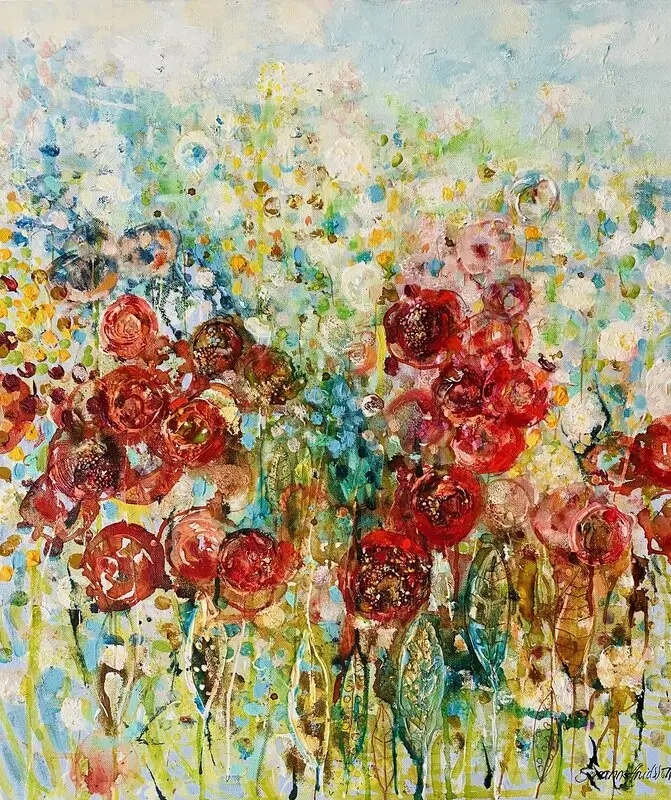 Oljemålning Köp dina tavlor här- Fields of gold av Susanne Arvidsson