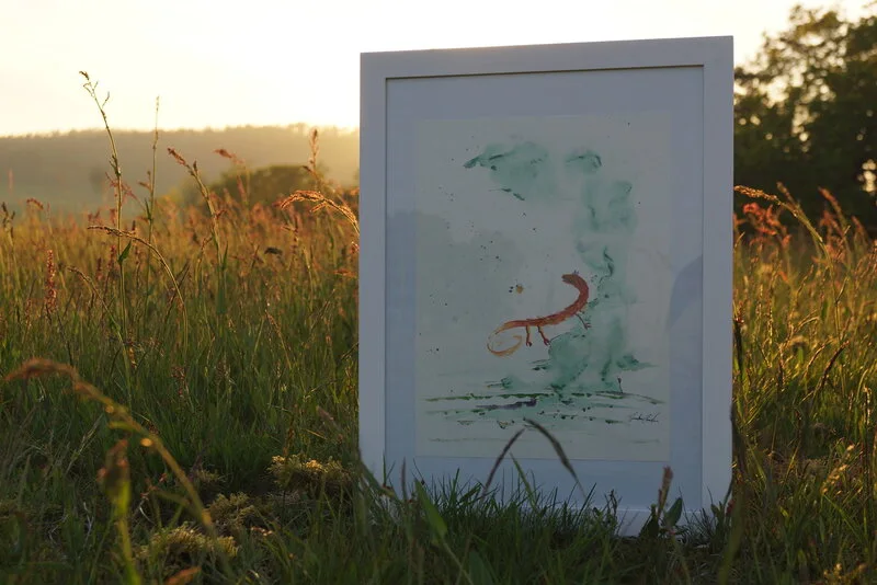 Akvarell Ödlan av Jonathan Gustafsson