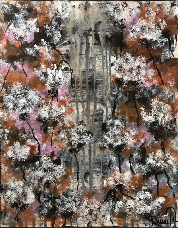 Akrylmålning In my garden av Ninni Andersson