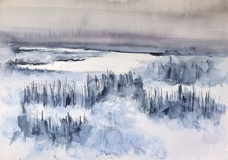 Akvarell Hej du vinterland... av Åsa Edlund