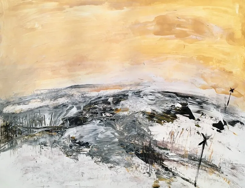 Akrylmålning Rösad led av Gunilla Tuvin