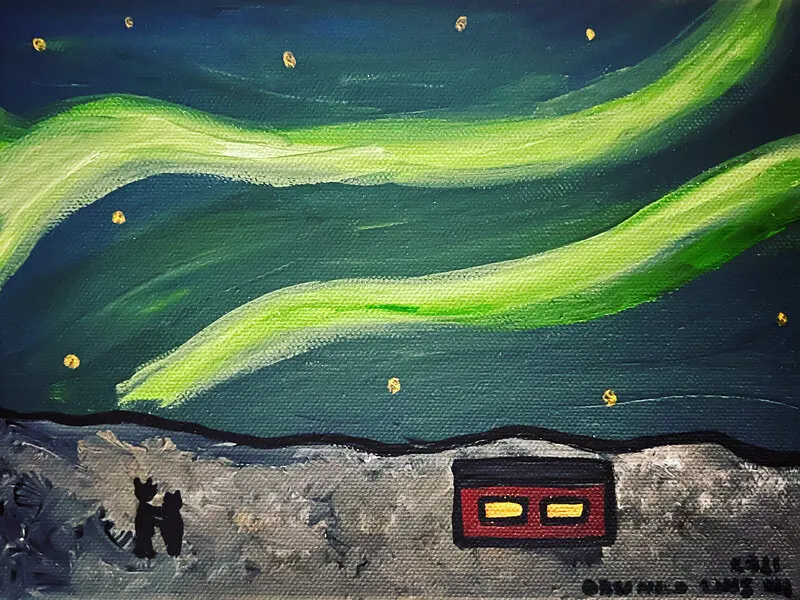 Akrylmålning Ljus IV av Orsi Mild