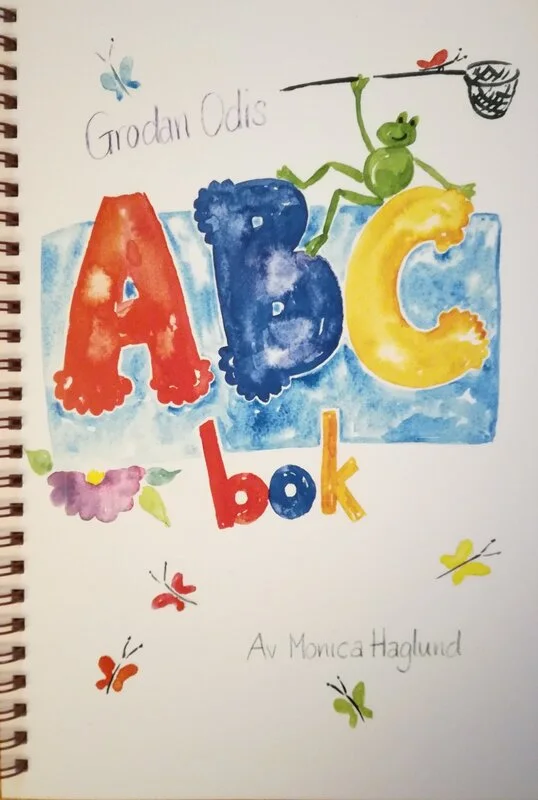 Akvarell Grodan Odis ABC-bok av Monica Haglund