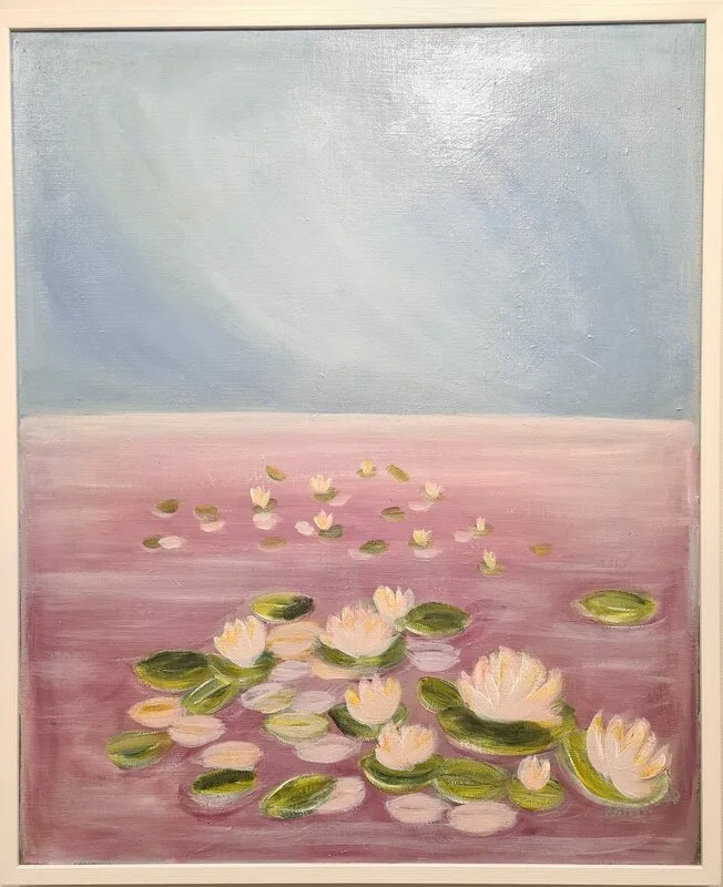 Akrylmålning Neck Roses in The purple. av Karin Nilsson