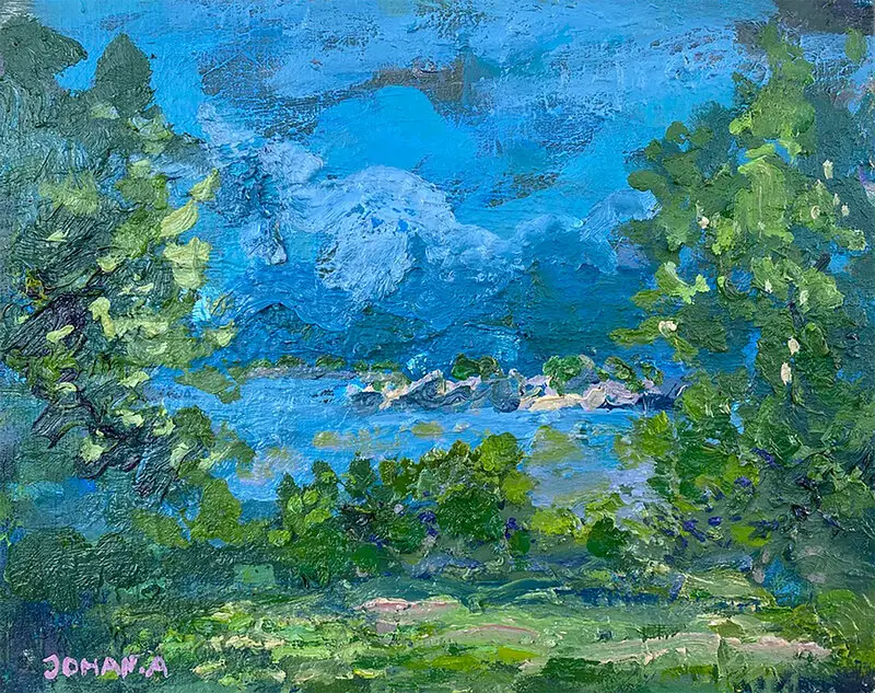 Oljemålning Mellan vindarna av Johan Adamsson