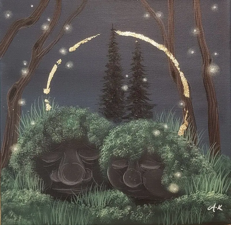 Akrylmålning Trollskog av Anna Komstadius