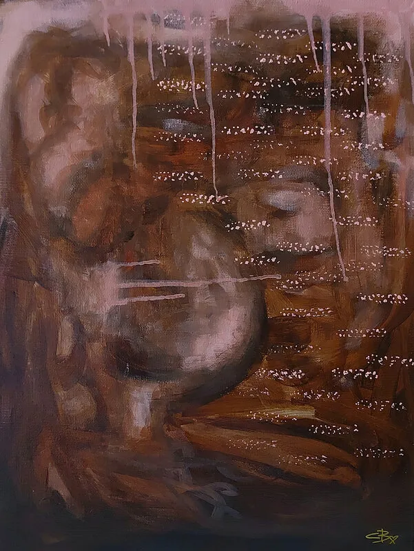 Akrylmålning MOTHER EARTH av Cecilia Brandel