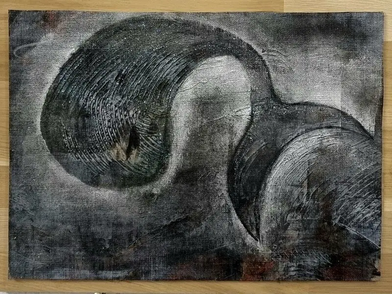 Akrylmålning Moby Dick av Carina Andersson