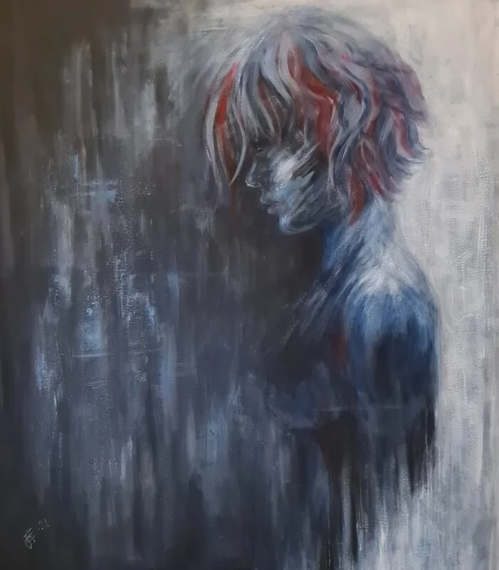 Akrylmålning Moments of Dark Visions av Erika Eriksson