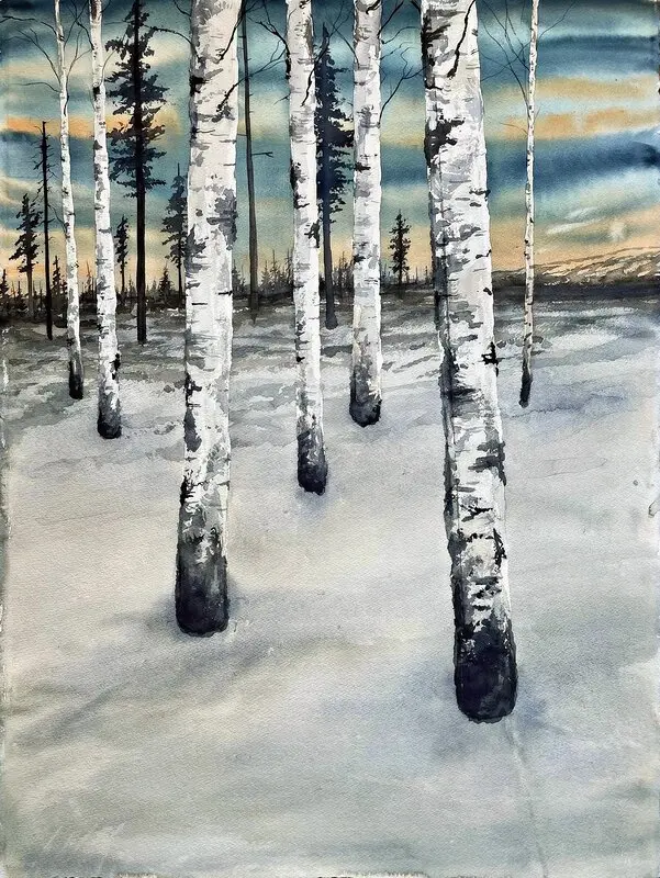 Akvarell Dalarna av Lucas Kramer