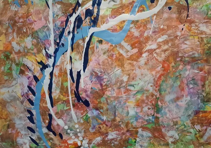 Akrylmålning Namnlös, nr 99 av Fredrik Bülow