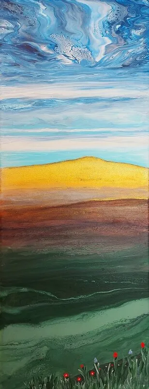 Akrylmålning Something's in the air av Eva Arvidsson